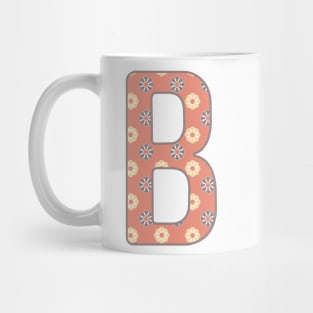 MONOGRAM LETTER B PINK FLORAL TYPOGRAPHY DESIGN Mug